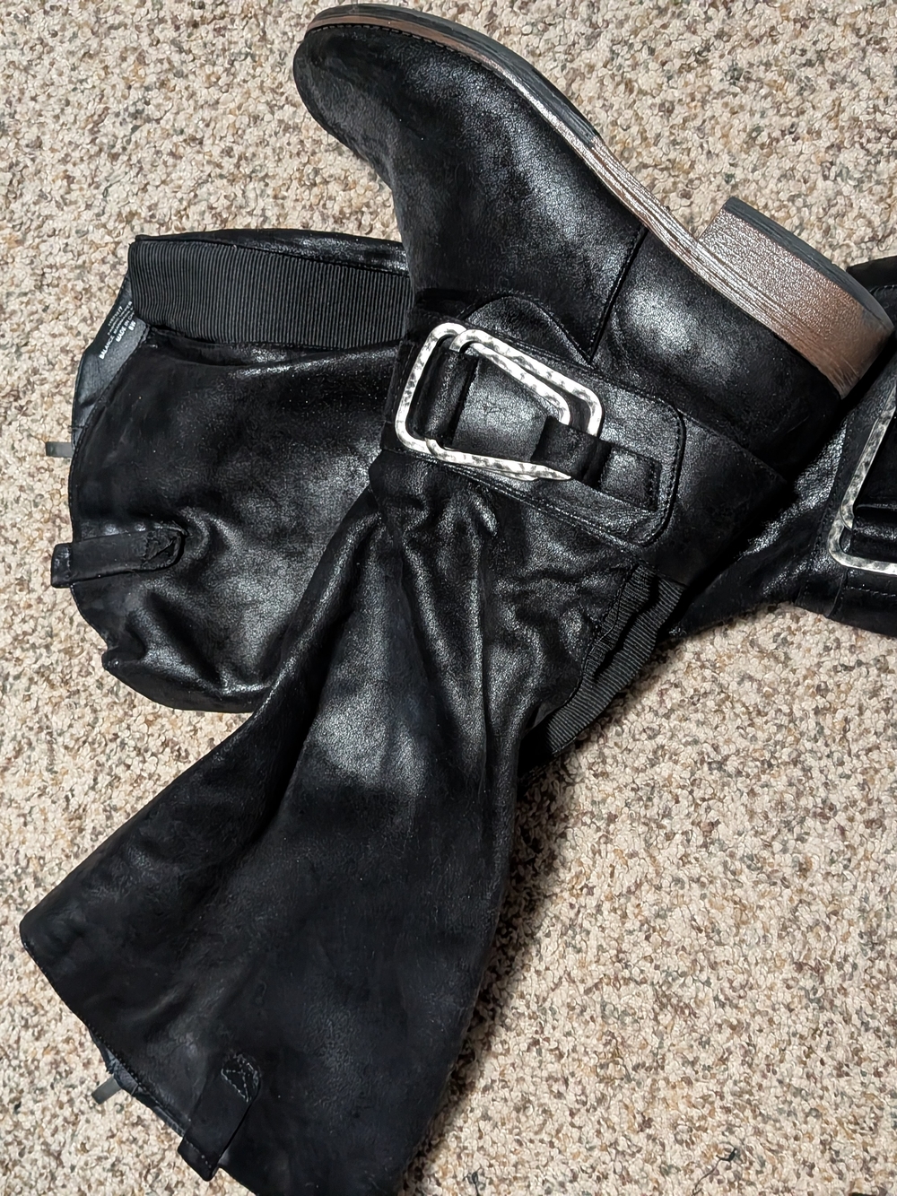 Torrid Black Buckle Faux Leather Boots